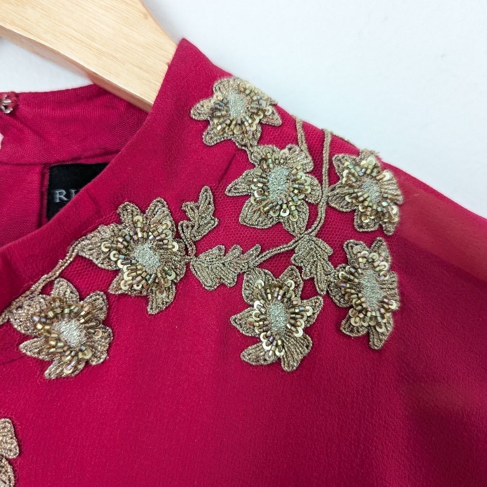 Ridhi Mehra fuchsia pink beige sequin bead floral Valentino Anarkali maxi dress - Picture 4 of 7